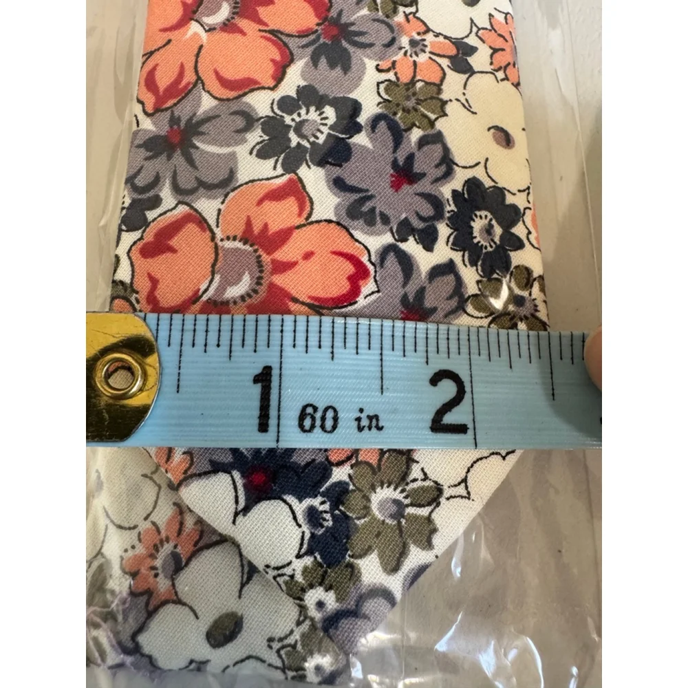 Men's Unbranded Floral Skinny Tie One Size peach blue Grey White Cotton